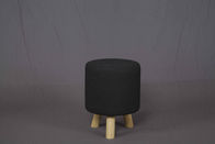 Muebles de madera modernos del escabel corto redondo con la cubierta de tela desprendible de la lona