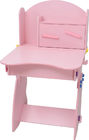 el escritorio y la silla de los niños de madera sólidos rosados 18.3KG fijados con el cajón ocultado