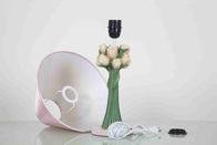 Forma casera elegante redonda de las flores de las lámparas de mesa de la tela para los ojos de protección