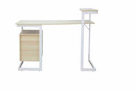 Roble blanco del escritorio moderno del ordenador de 2 cajones del almacenamiento elegante con el estante elevado