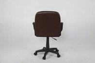 Silla de la oficina del cuero marrón oscuro, silla ejecutiva trasera del ordenador del centro con los apoyabrazos de nylon