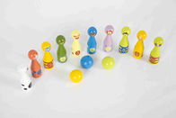 Juguetes de madera del niño determinado de los niños que ruedan con 10 diversos pernos de los animales y 3 bolas del color