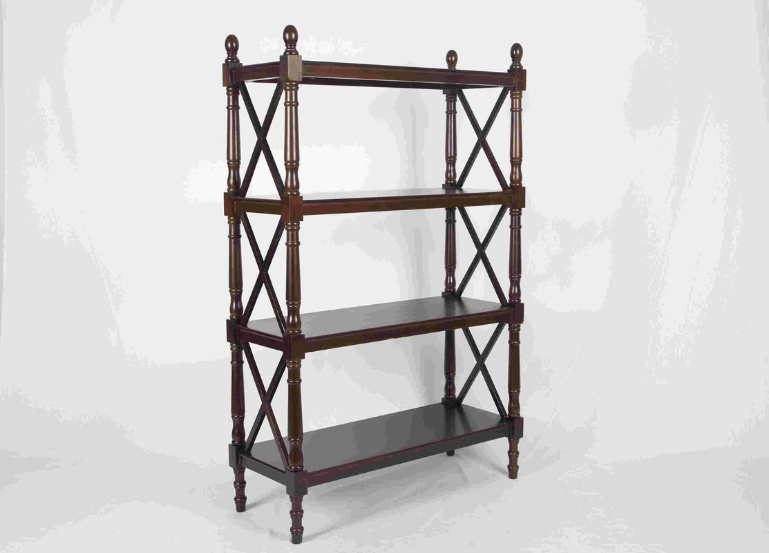 gradas de madera del estante de libro de Soild de la nuez del 144CM cuatro para el almacenamiento de la esquina de la sala de estar