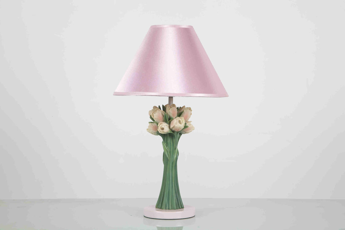 Forma casera elegante redonda de las flores de las lámparas de mesa de la tela para los ojos de protección