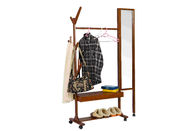 Soporte de madera movible de la suspensión de capa de la capa de Soild con el espejo/los estantes de torneado